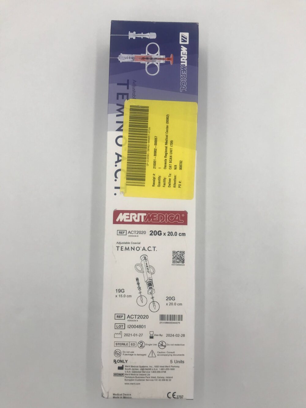 MERIT MEDICAL ACT2020 TEMNO A.C.T. Adjustable Coaxial 20G x 20cm (5/Box