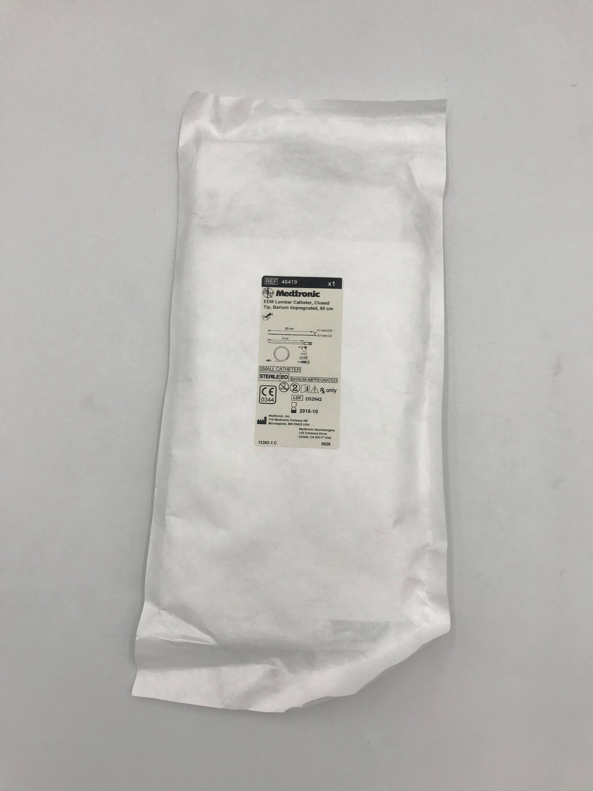 MEDTRONIC 46419 EDM Lumbar Catheter, Closed Tip, Barium Impregnated ...