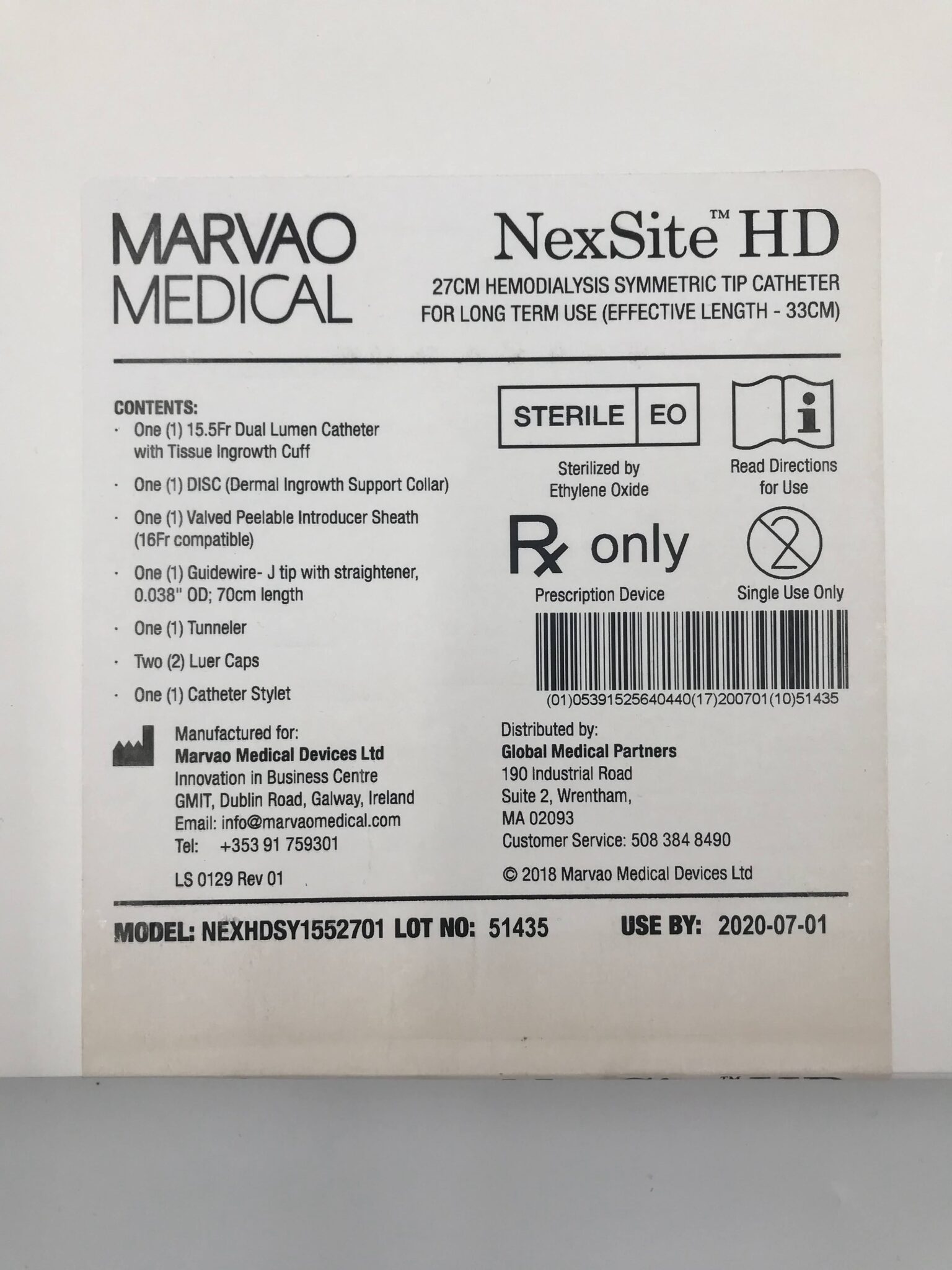 MARVAO MEDICAL NEXHDSY1552701 NexSite HD Hemodialysis Symmetric Tip