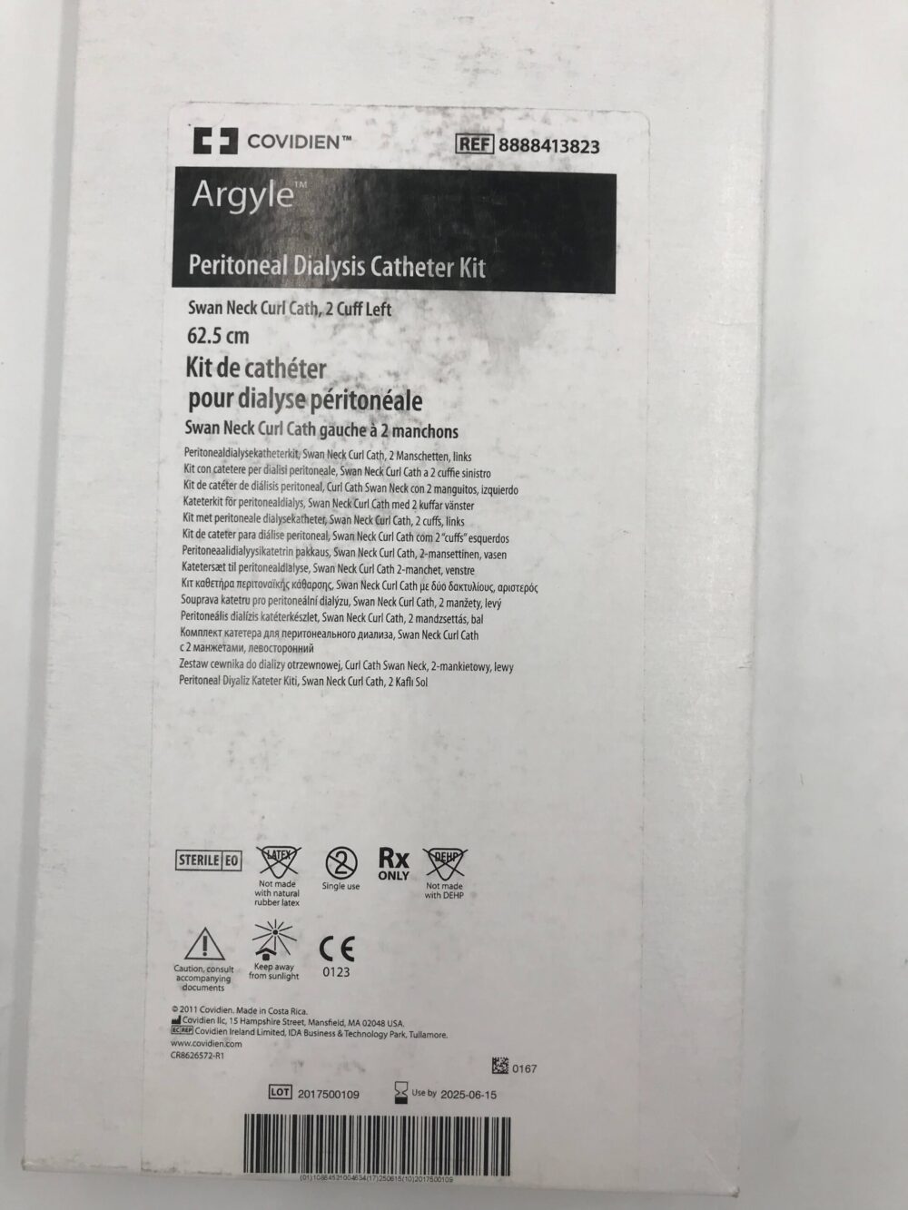 COVIDIEN 8888413823 Argyle Peritoneal Dialysis Catheter Kit, Swan Neck
