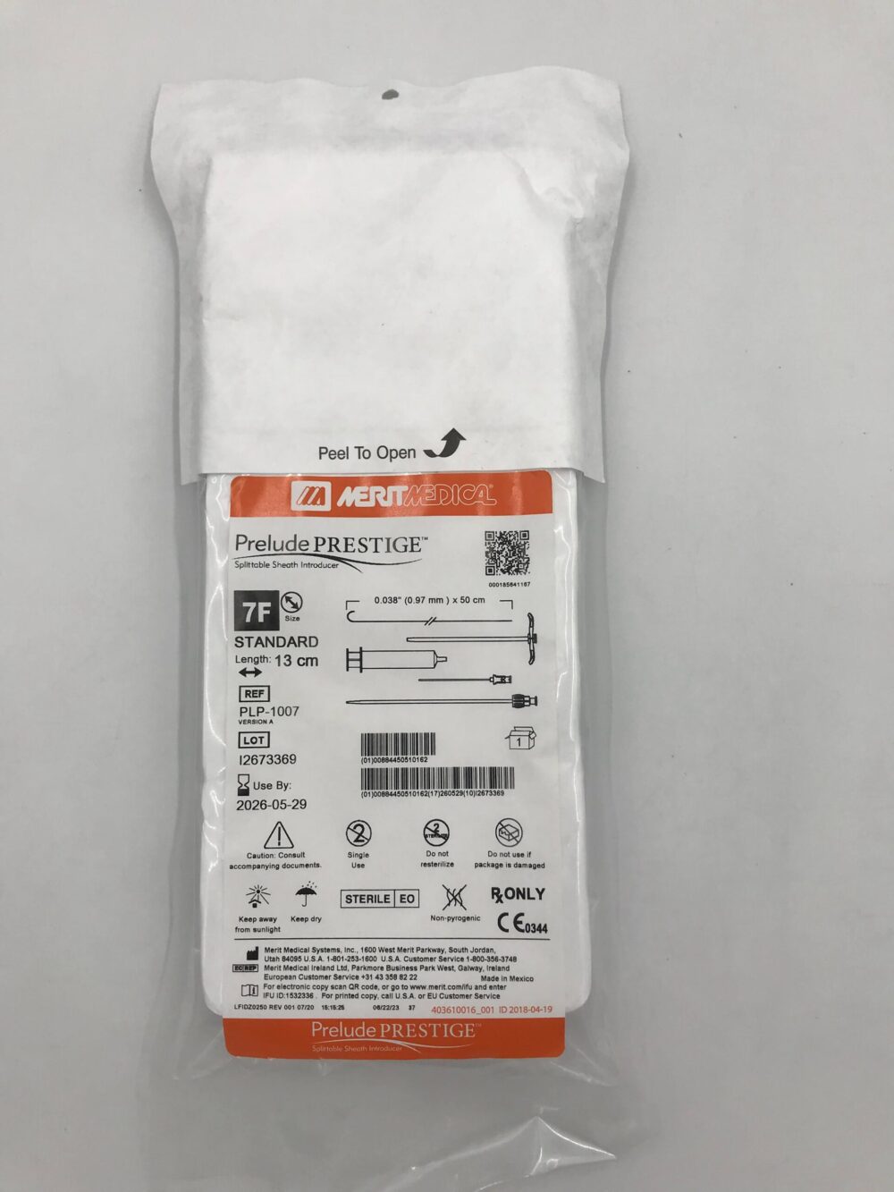 MERIT MEDICAL PLP1007 Prelude Prestige Splittable Sheath Introducer