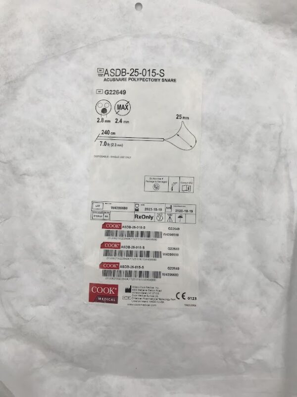 Cook G22649 Acusnare Polypectomy Snare 7Fr x 240cm (X) - GB TECH USA